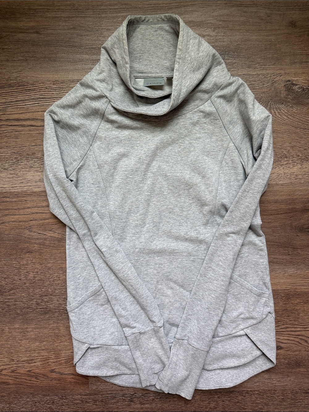 Athleta Gray Cowl Neck Pullover Sweater